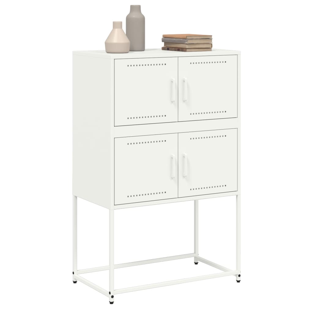 vidaXL Buffet blanc 68,5x38,5x107 cm acier