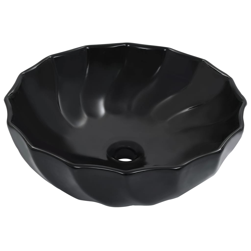 vidaXL Lavabo 46x17 cm Céramique Noir