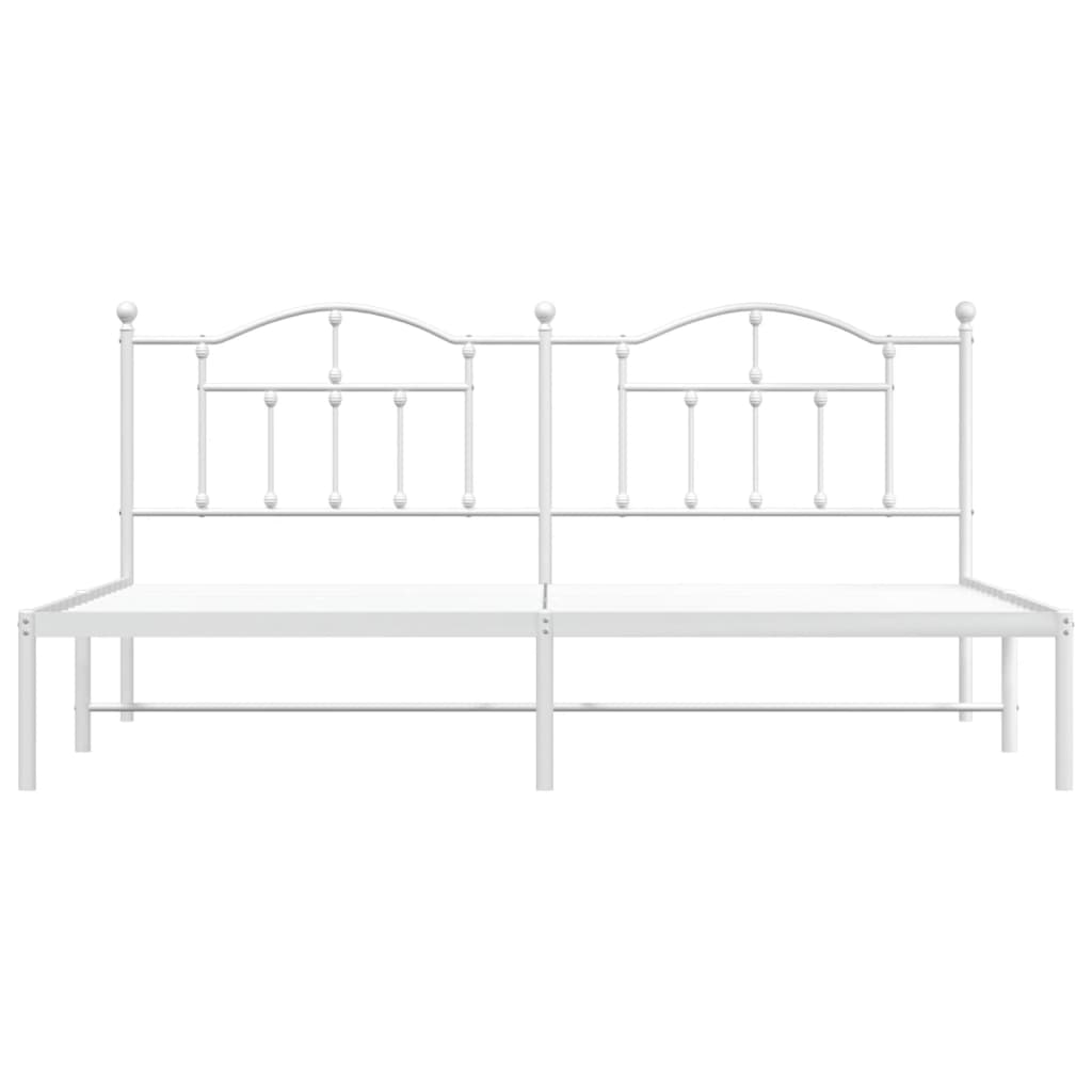 vidaXL Cadre de lit métal sans matelas et tête de lit blanc 200x200 cm