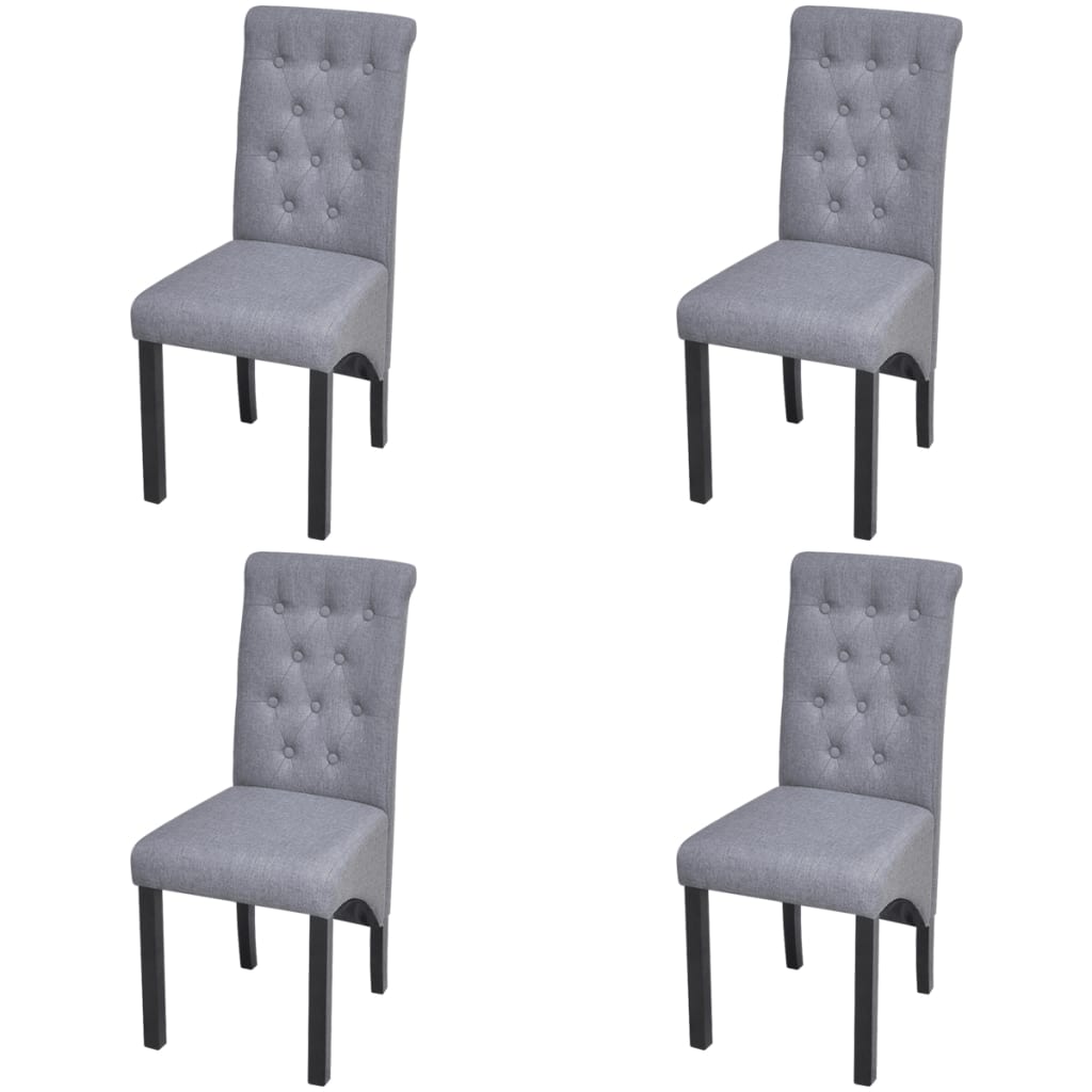 vidaXL Chaises à manger lot de 4 gris clair tissu