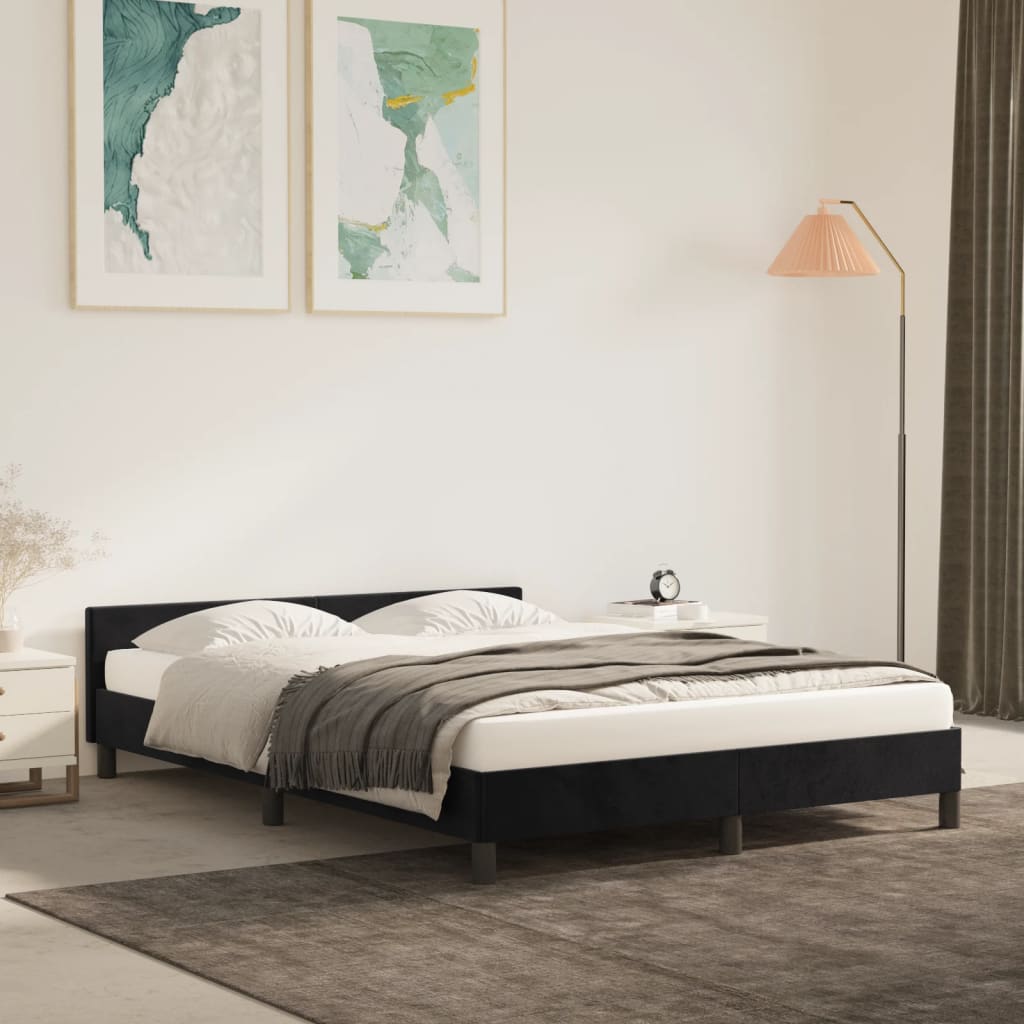 vidaXL Cadre de lit sans matelas noir 140x200 cm velours