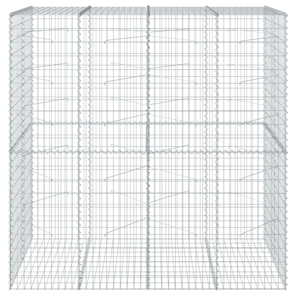 vidaXL Panier gabion avec couvercle 200x100x200 cm fer galvanisé