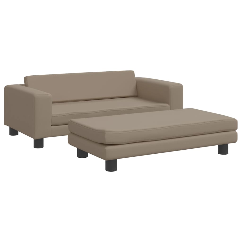 vidaXL Canapé avec repose-pied pour enfants cappuccino 100x50x30 cm