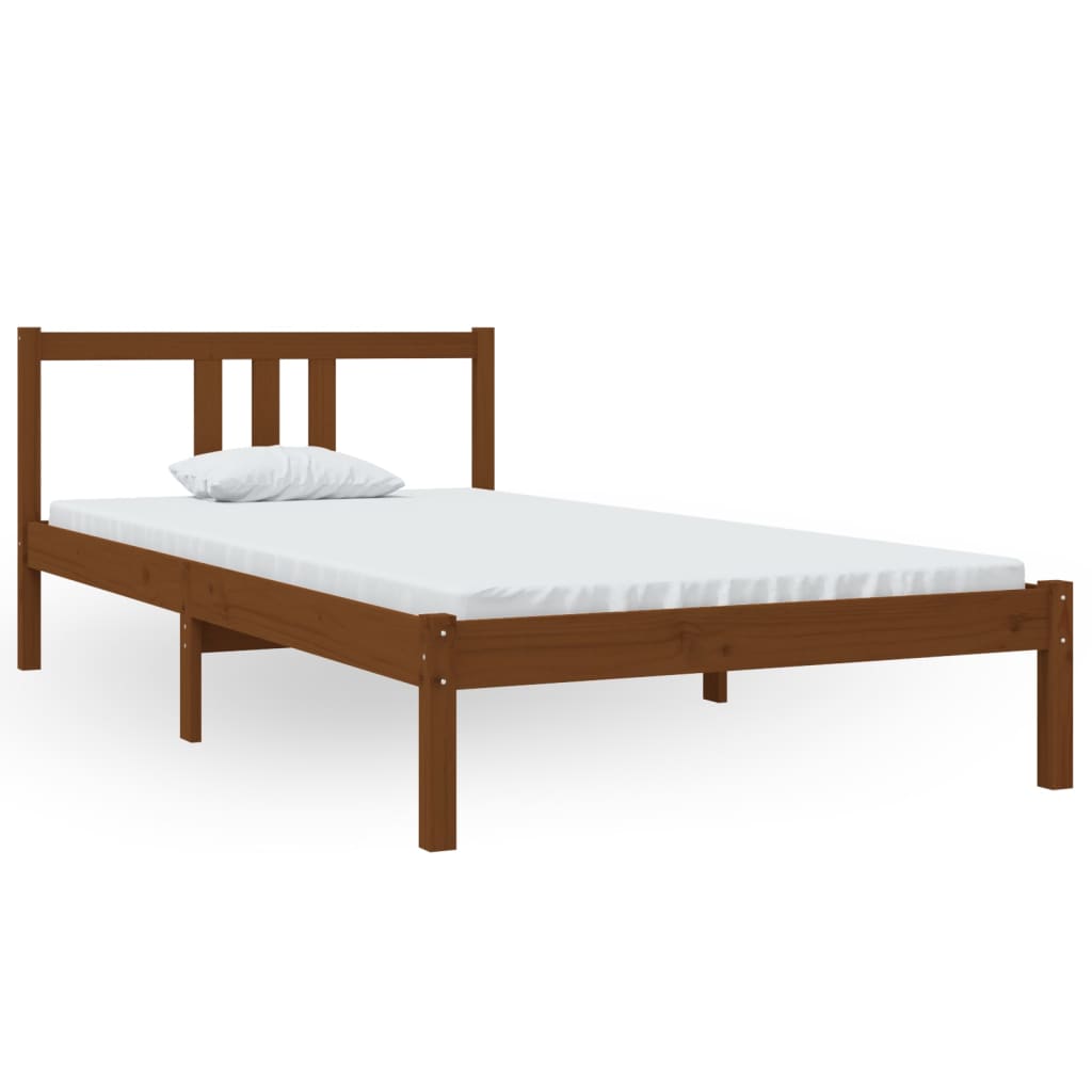 vidaXL Cadre de lit Marron miel Bois massif 100x200 cm