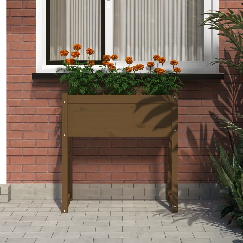 vidaXL Jardinière Marron miel 78x40x81 cm Bois massif de pin