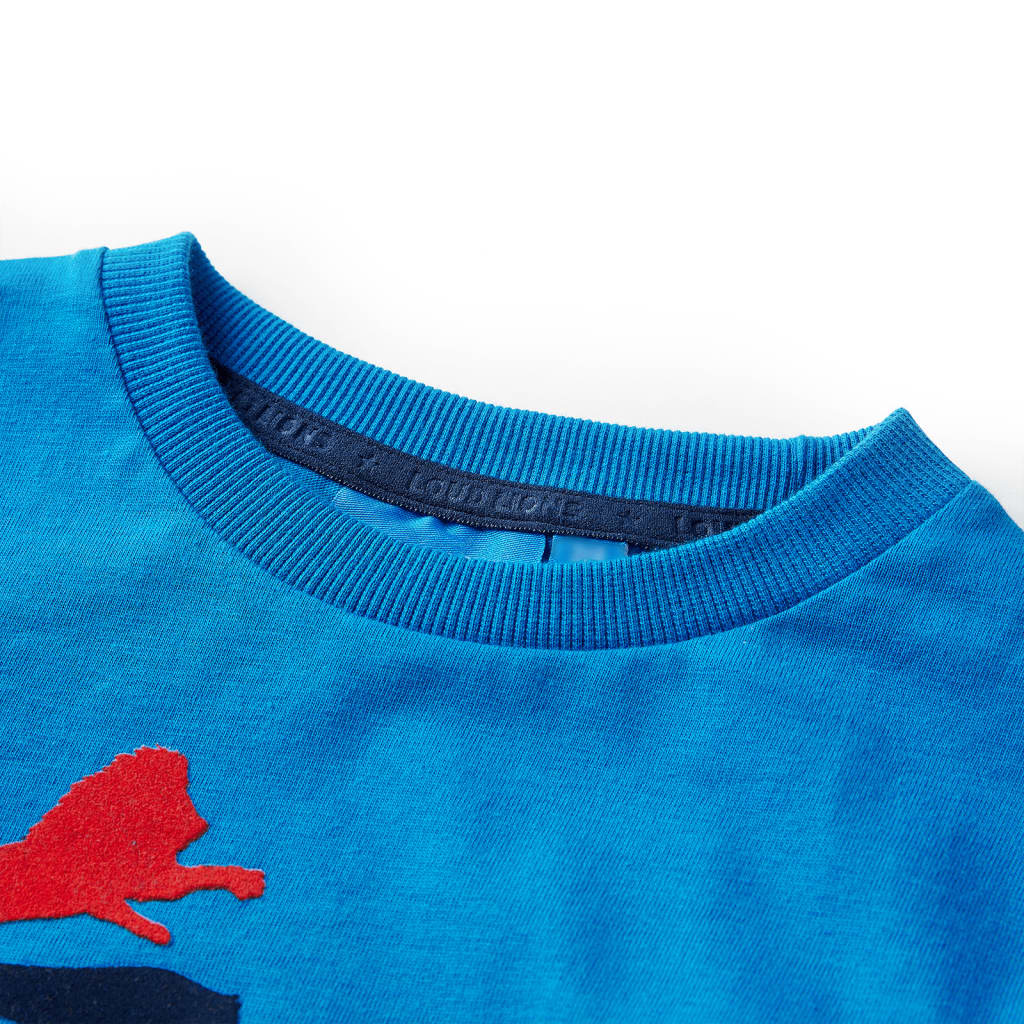 T-shirt enfants manches longues bleu cobalt 140