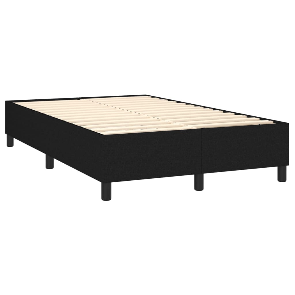 vidaXL Sommier à lattes de lit avec matelas Noir 120x200 cm Tissu