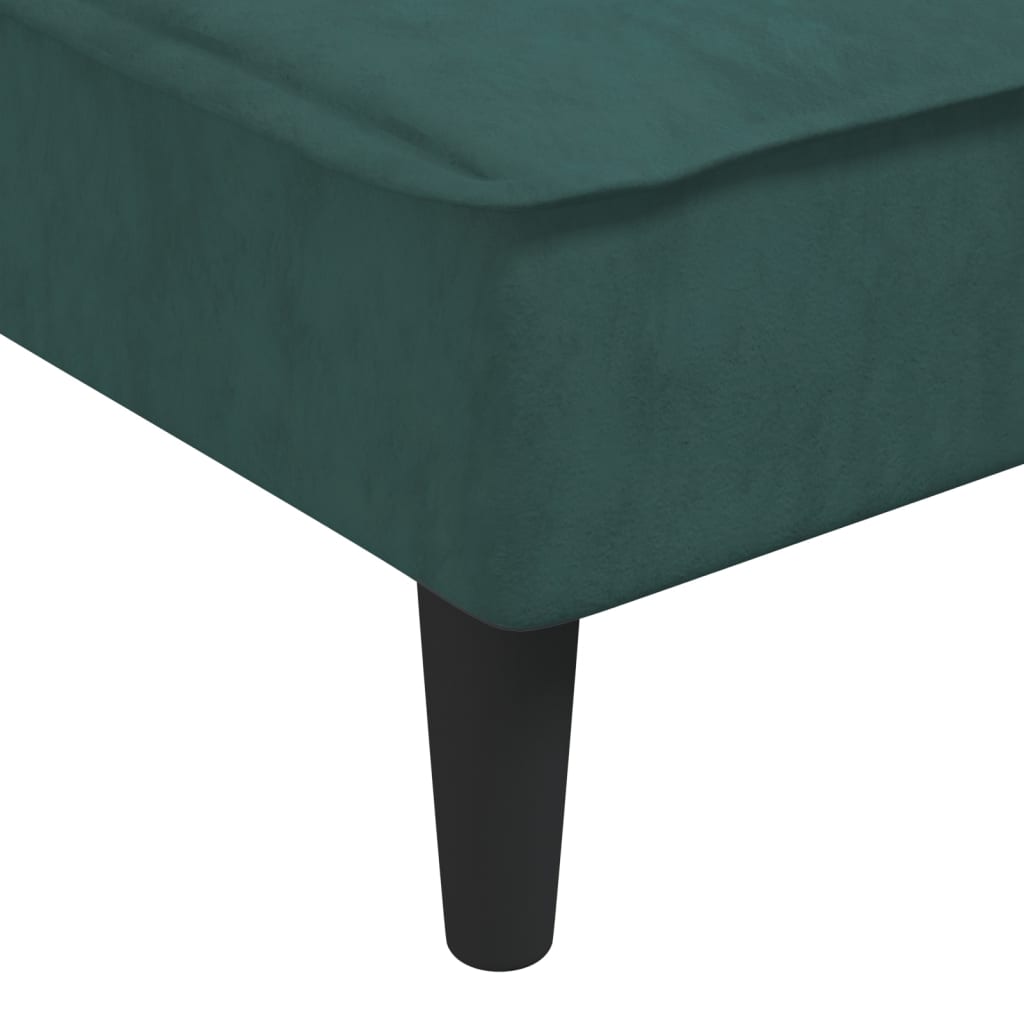 vidaXL Chaise longue vert foncé velours