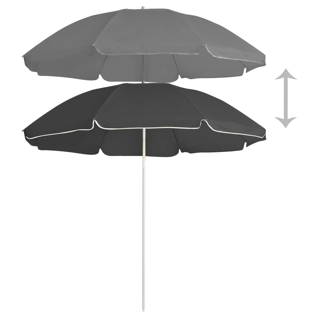 vidaXL Parasol de jardin avec mât en acier anthracite 180 cm