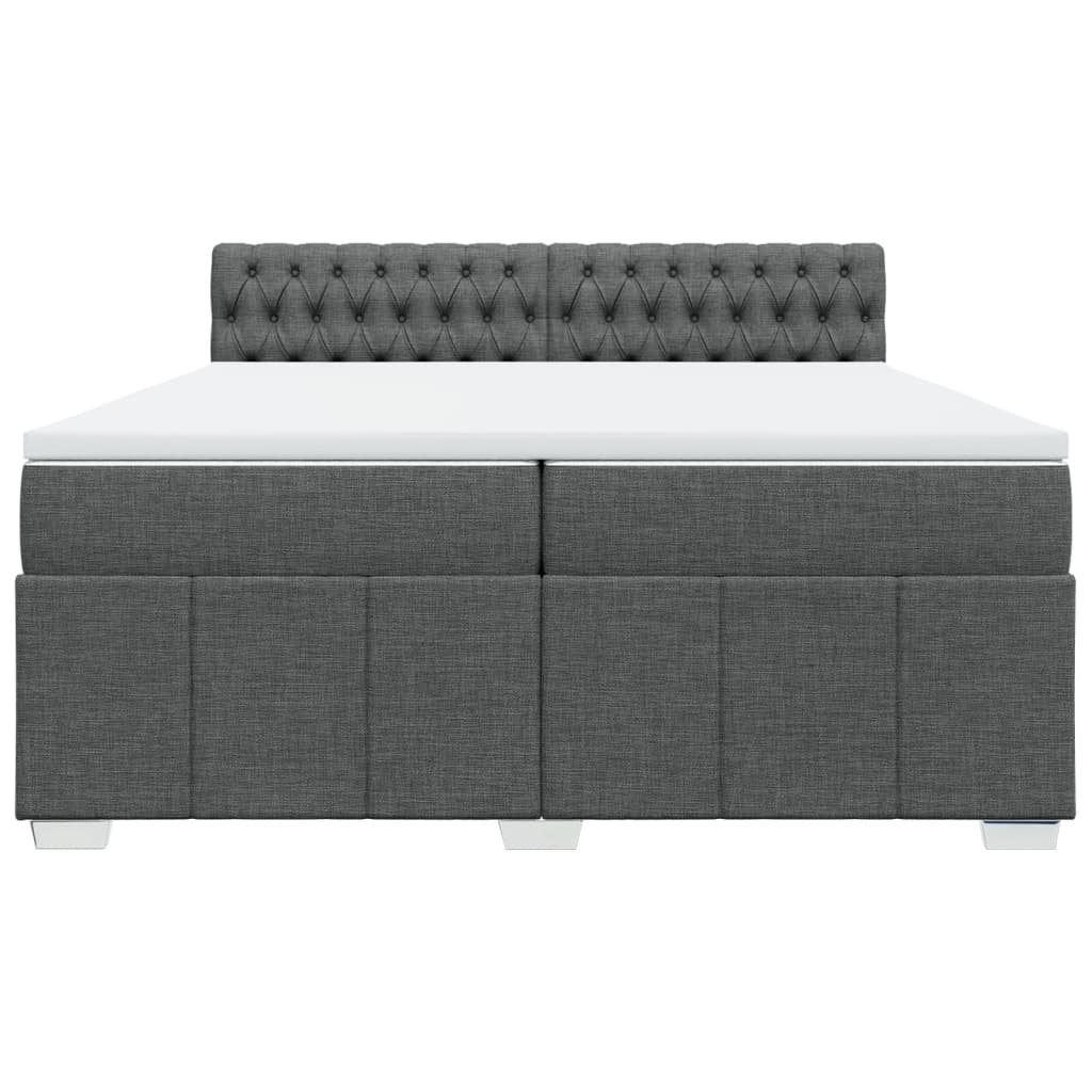 vidaXL Sommier à lattes de lit avec matelas Gris foncé 200x200cm Tissu