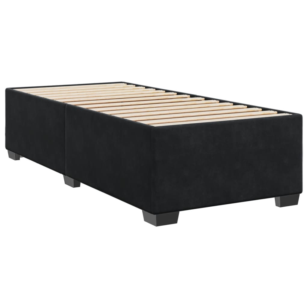 vidaXL Sommier à lattes de lit avec matelas Noir 90x190 cm Velours