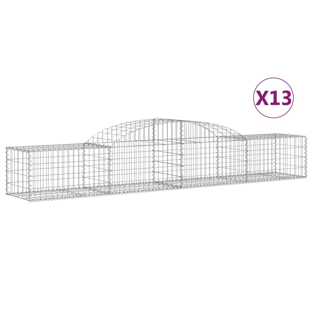 vidaXL Paniers à gabions arqués 13 pcs 300x50x40/60 cm fer galvanisé