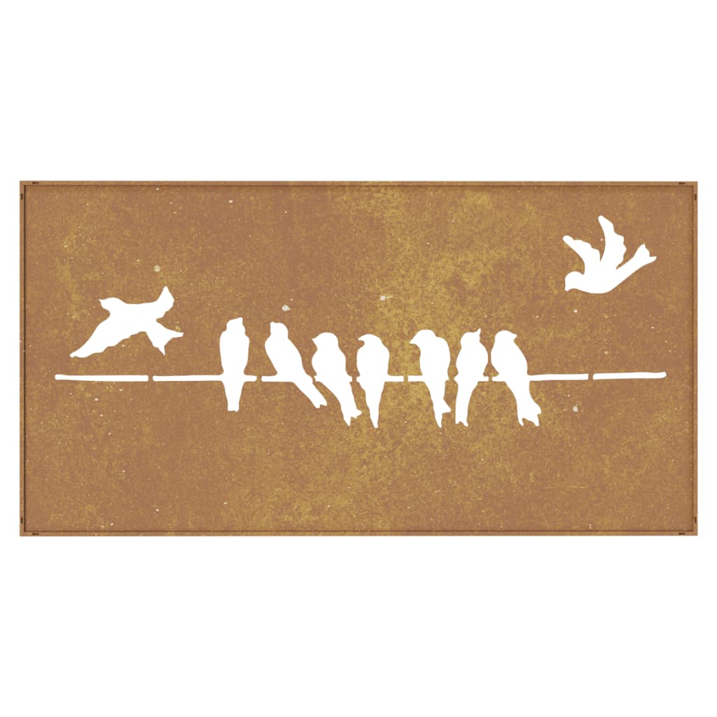 vidaXL Décoration murale jardin 105x55 cm acier corten design d'oiseau