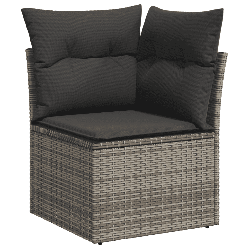 vidaXL Salon de jardin 6 pcs avec coussins gris résine tressée