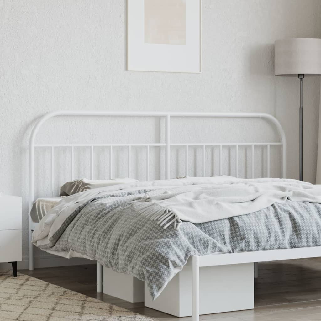 vidaXL Tête de lit métal blanc 193 cm