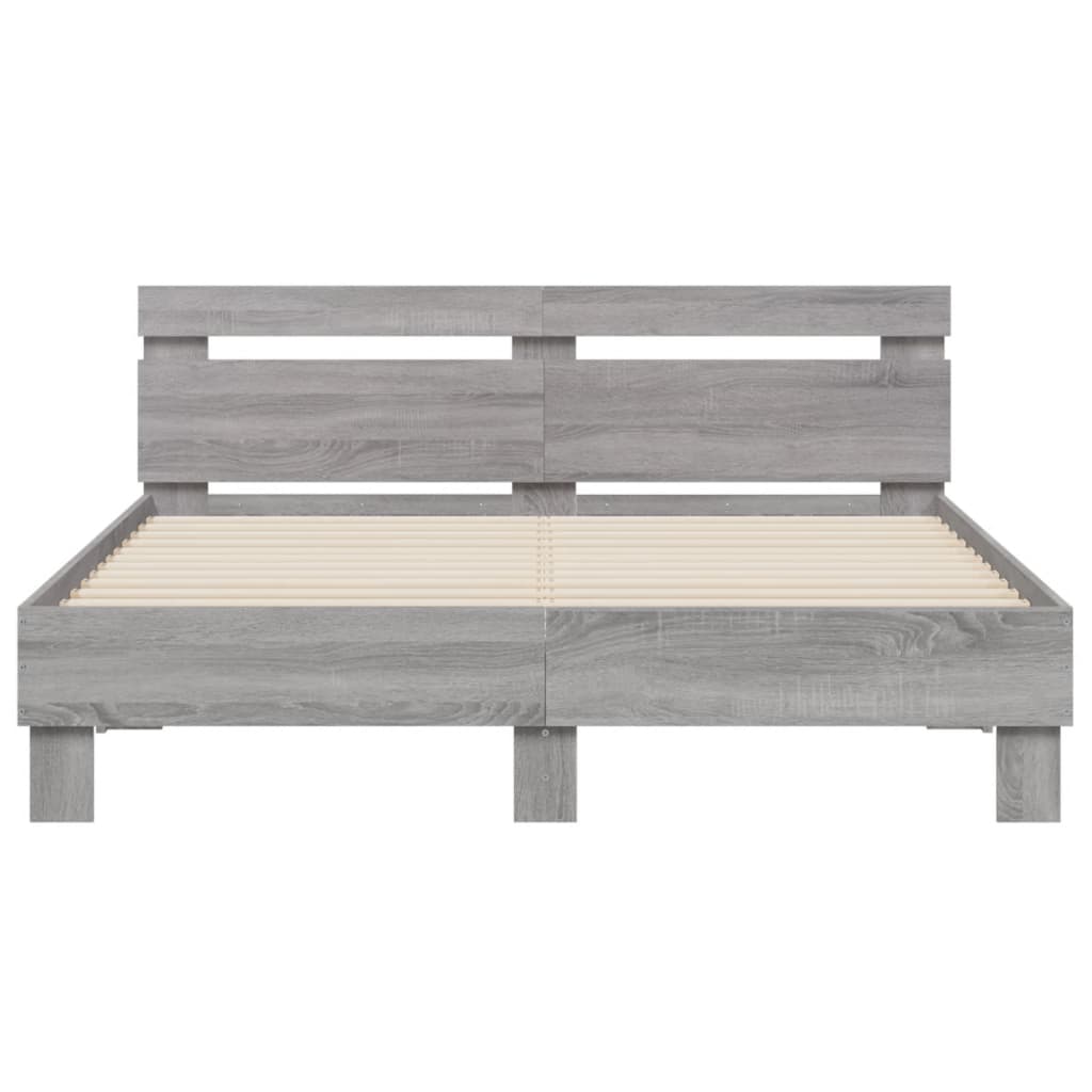 vidaXL Cadre de lit sans matelas sonoma gris 140x200 cm