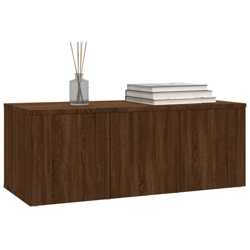 vidaXL Meuble TV Chêne marron 80x34x30 cm Bois d'ingénierie