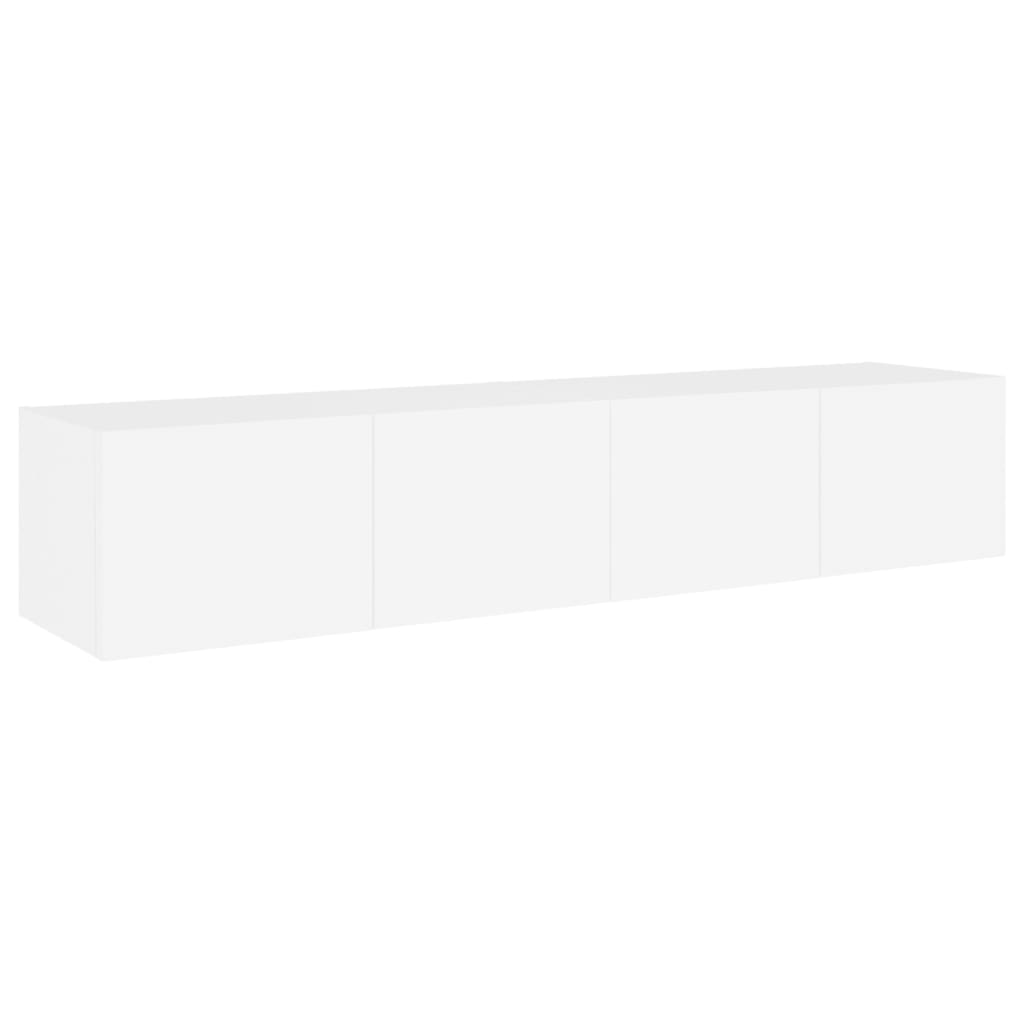 vidaXL Meubles TV muraux avec lumières LED 2 pcs blanc 80x35x31 cm