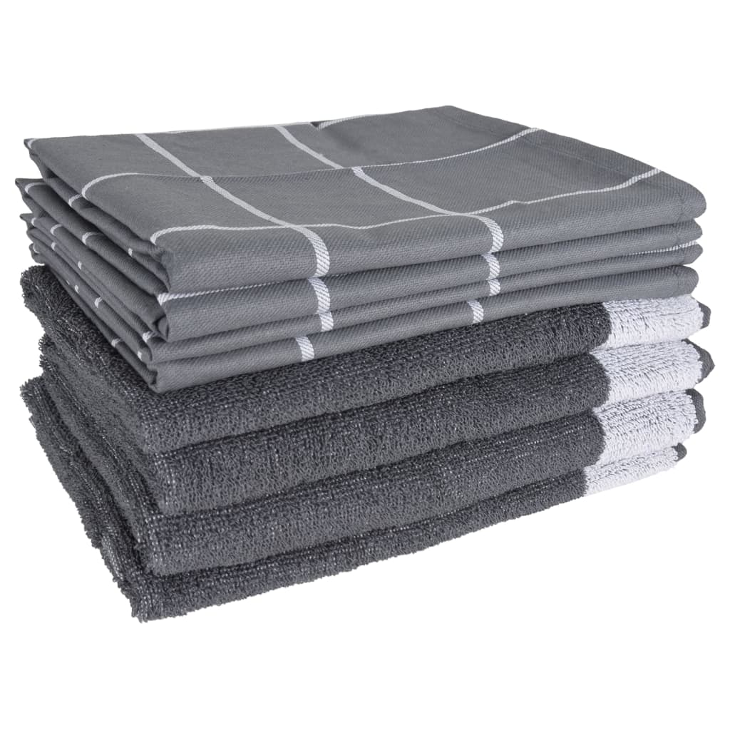 vidaXL Ensemble de serviettes 12 pcs gris coton