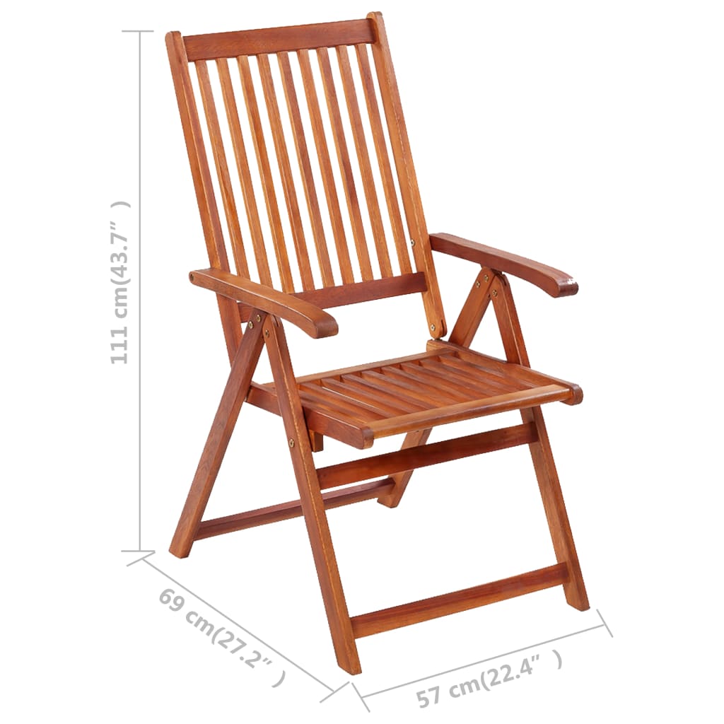 vidaXL Chaises pliables de jardin lot de 6 avec coussins Bois d'acacia