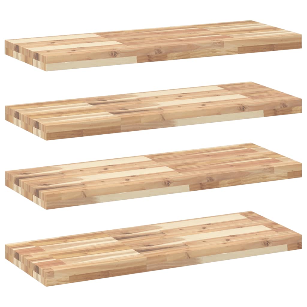 vidaXL Étagères flottantes 4 pcs 80x30x4 cm acacia massif non traité