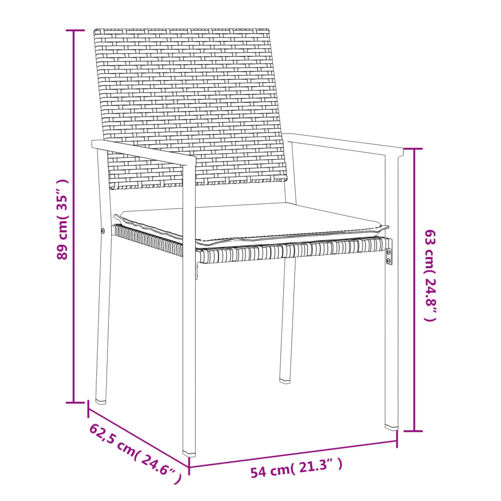 vidaXL Ensemble à manger de jardin 5 pcs coussins résine tressée acier