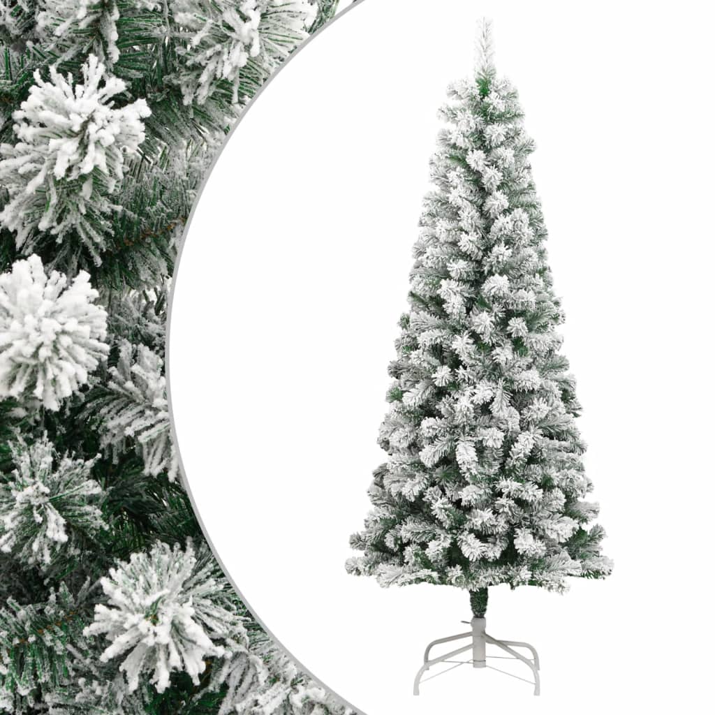 vidaXL Sapin de Noël artificiel à charnières avec neige floquée 240 cm