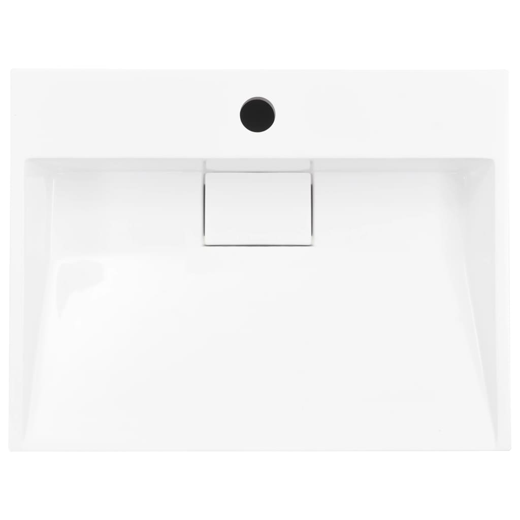 vidaXL Lavabo 50x38x13 cm Fonte minérale/marbre Blanc