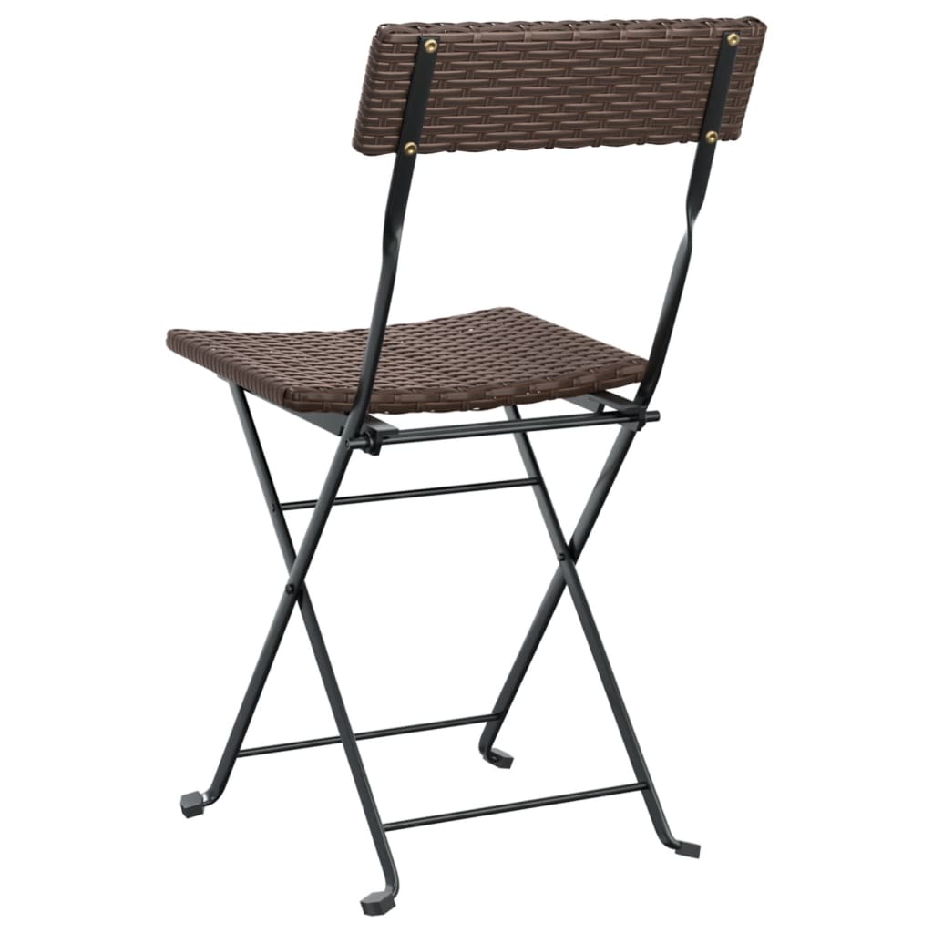 vidaXL Chaises de bistrot pliantes lot de 2 Résine tressée et acier