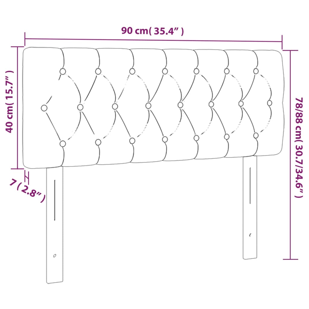 vidaXL Tête de lit à LED Gris clair 90x7x78/88 cm Velours