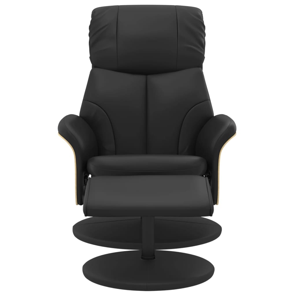 vidaXL Fauteuil inclinable avec repose-pied noir similicuir