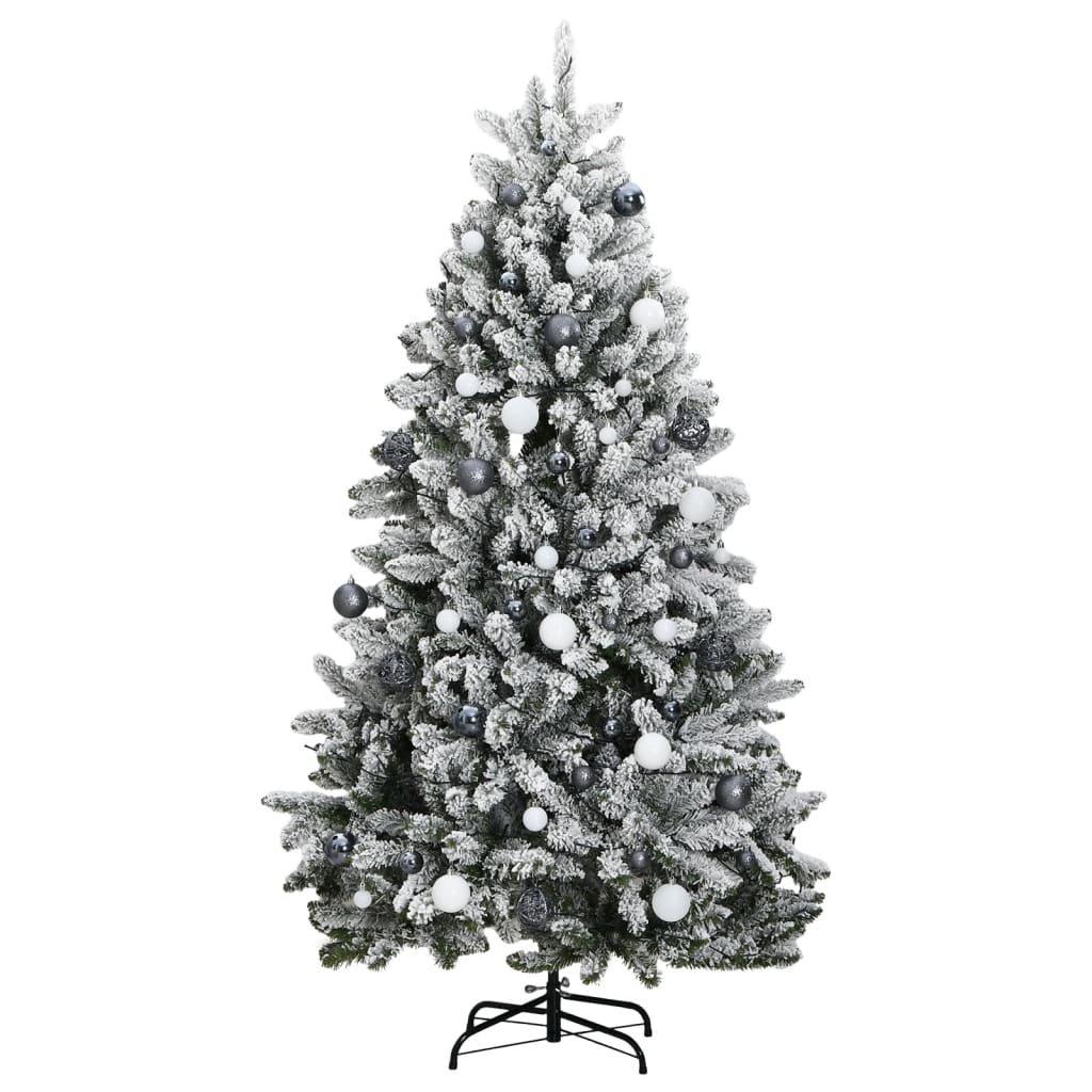 vidaXL Sapin de Noël artificiel articulé 300 LED et boules 180 cm