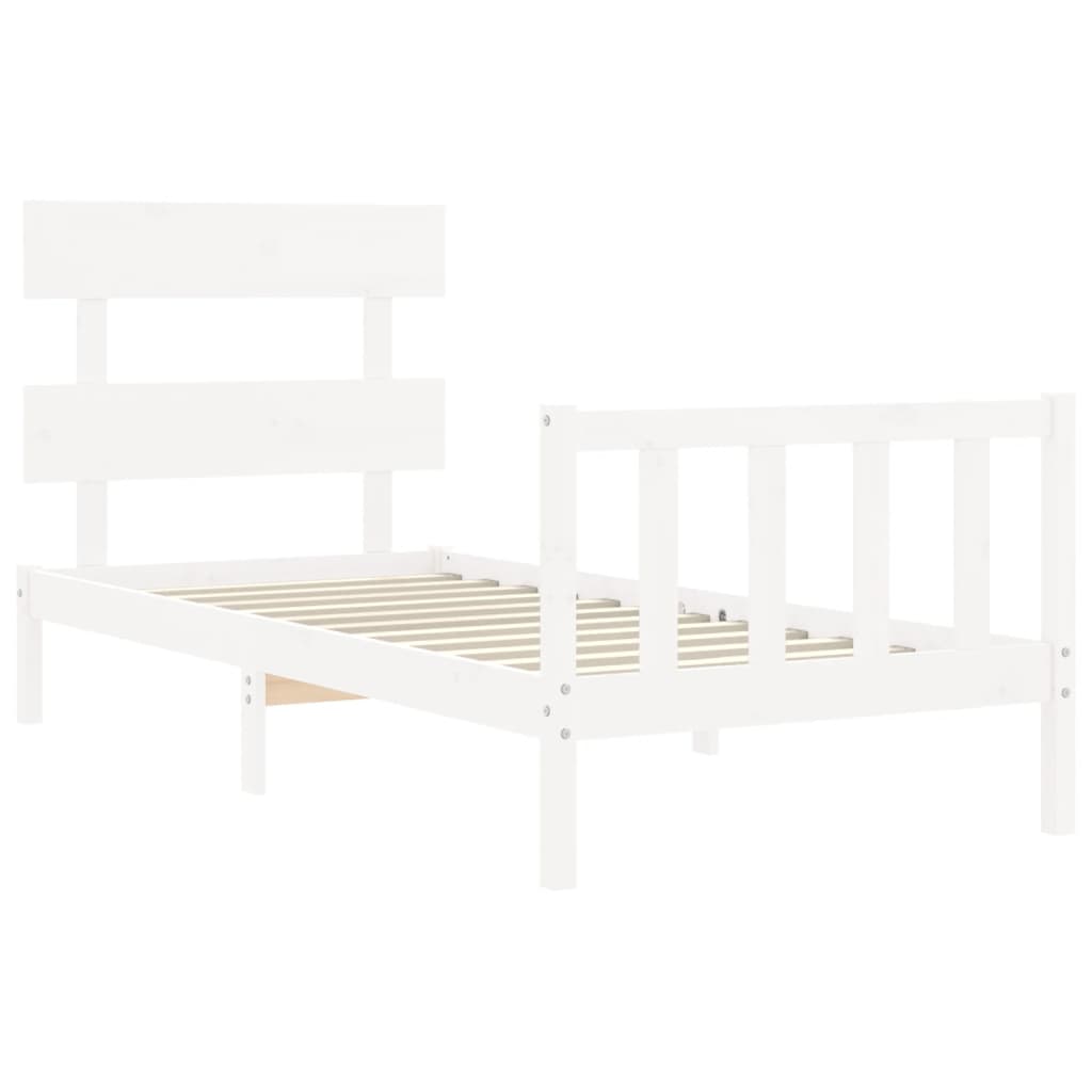 vidaXL Cadre de lit sans matelas blanc 90x200 cm bois de pin massif