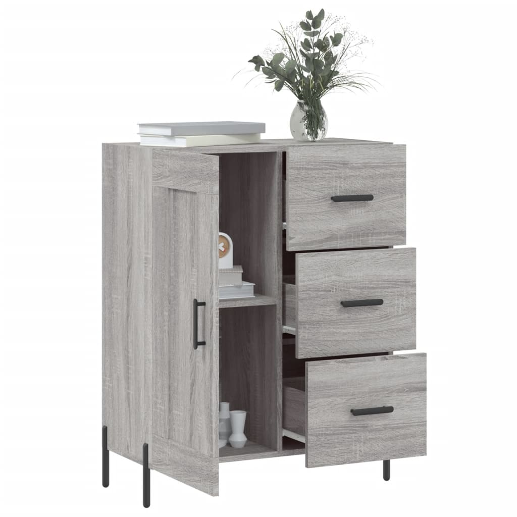 vidaXL Buffet sonoma gris 69,5x34x90 cm bois d'ingénierie