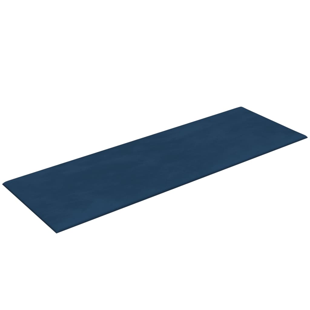 vidaXL Panneaux muraux 12 pcs Bleu 90x30 cm Velours 3,24 m²