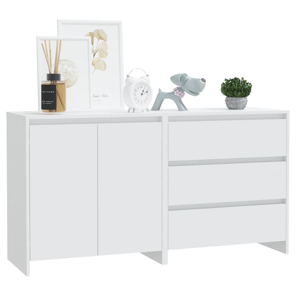 vidaXL Buffets 2 pcs Blanc Bois d'ingénierie