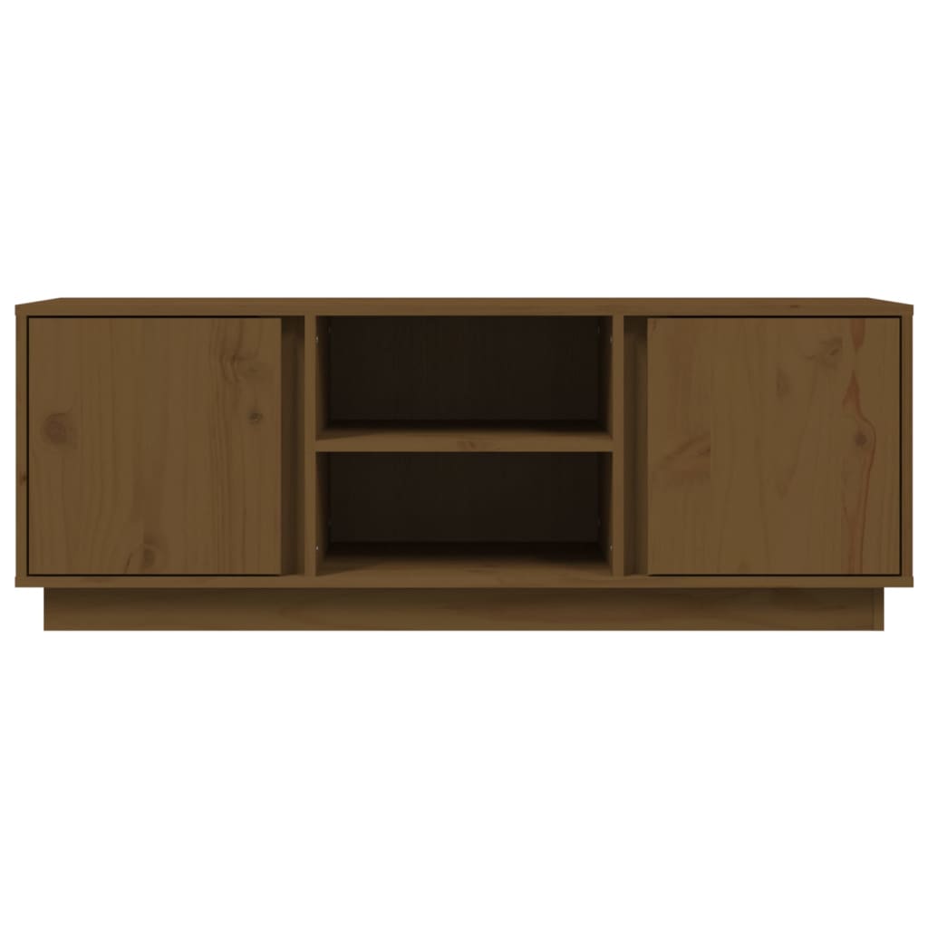 vidaXL Meuble TV Marron miel 110x35x40,5 cm Bois de pin massif