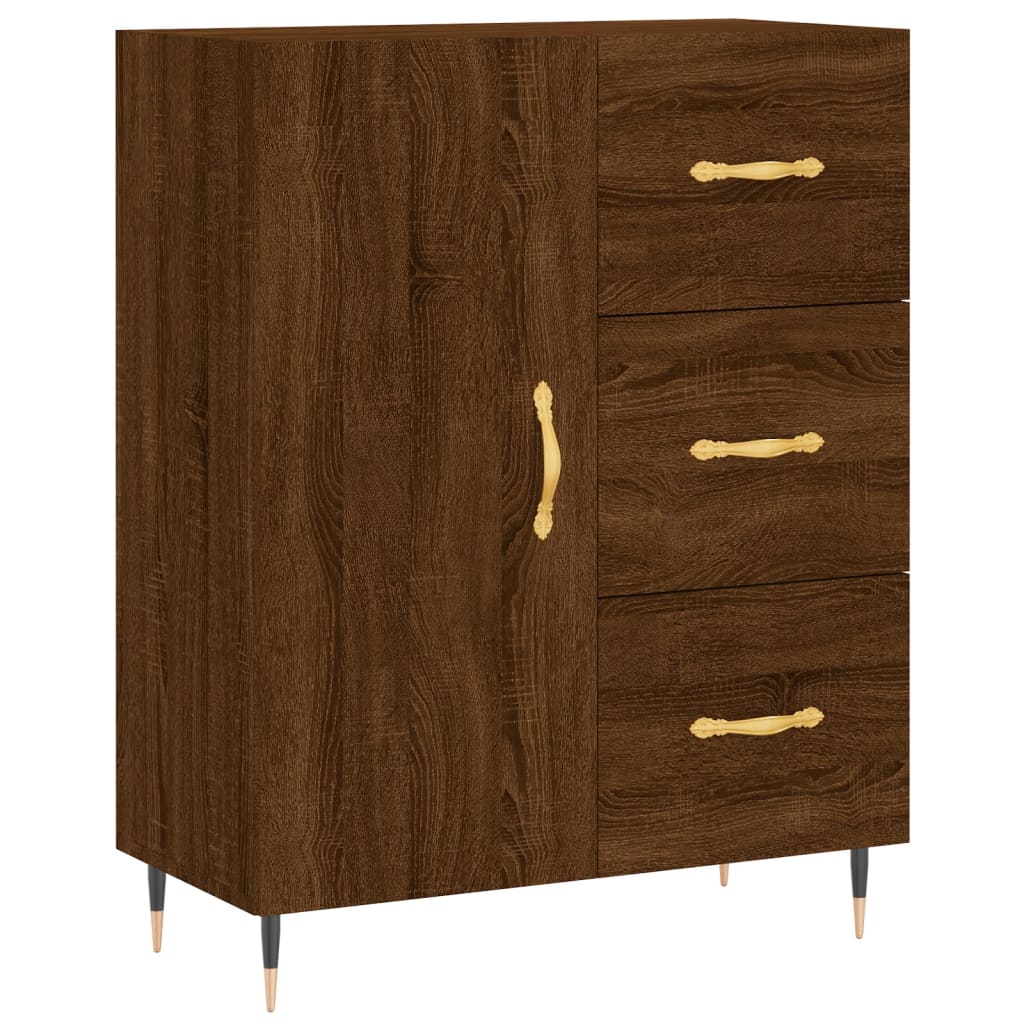 vidaXL Buffet haut Chêne marron 69,5x34x180 cm Bois d'ingénierie