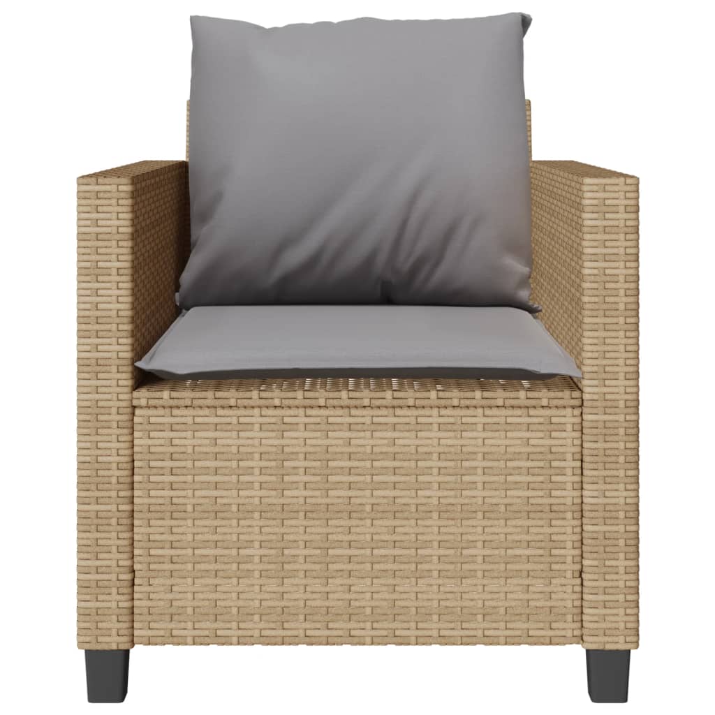 vidaXL Ensemble de bistro 3 pcs avec coussins beige résine tressée