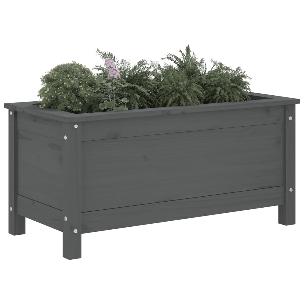 vidaXL Jardinière gris 82,5x40x39 cm bois massif de pin