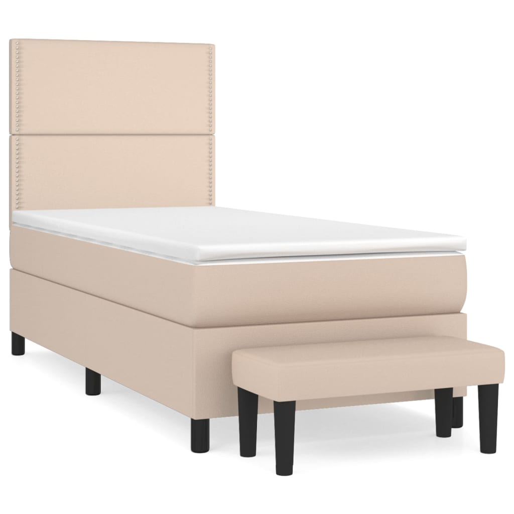 vidaXL Sommier à lattes de lit avec matelas Cappuccino 80x200 cm