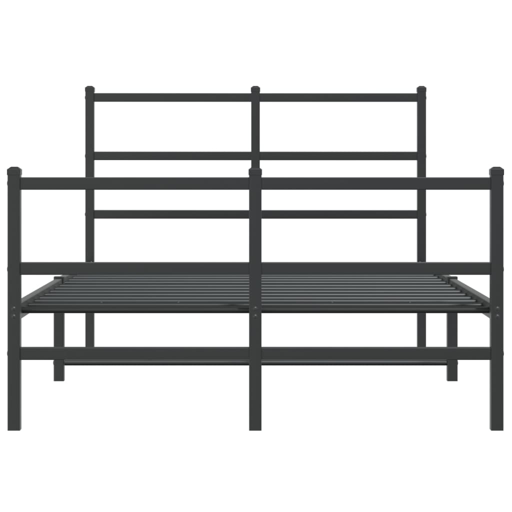 vidaXL Cadre de lit métal sans matelas avec pied de lit noir 120x190cm