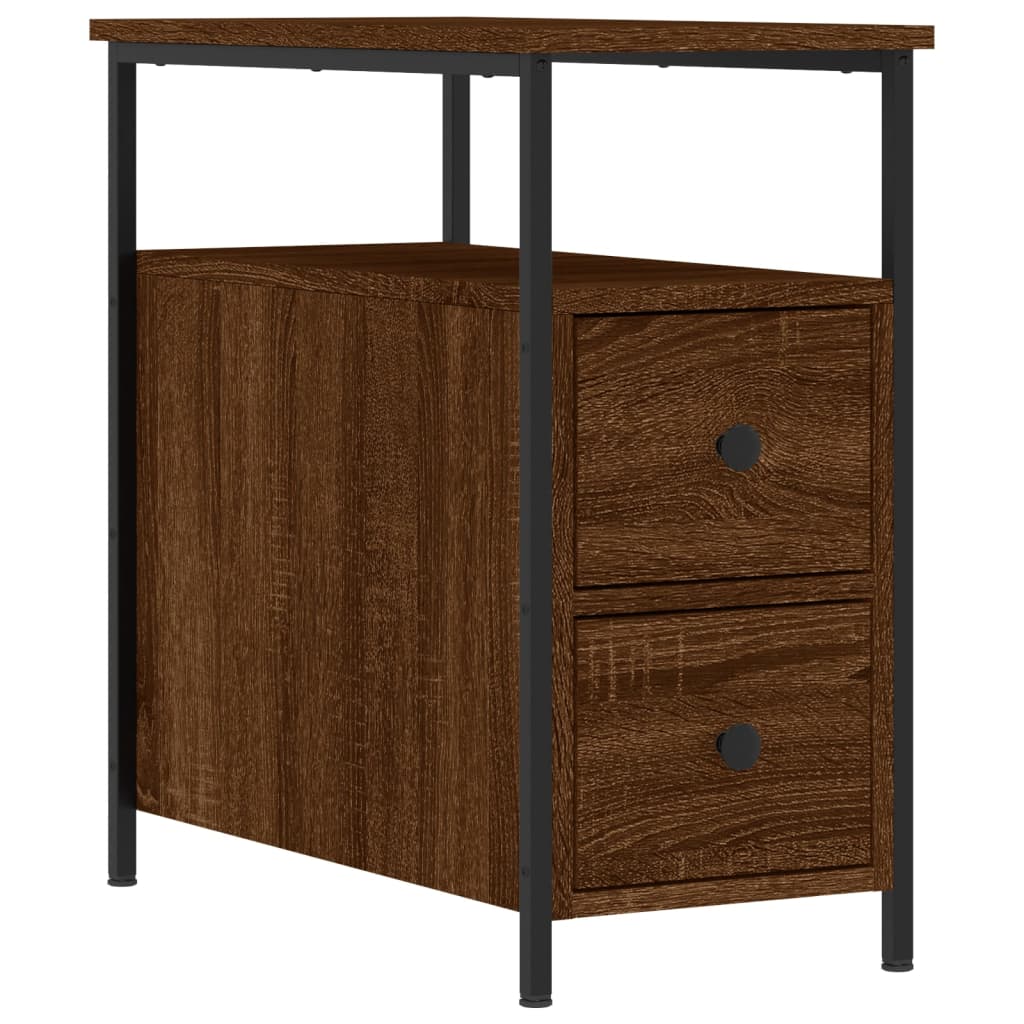 vidaXL Table de chevet chêne marron 30x60x60 cm bois d'ingénierie