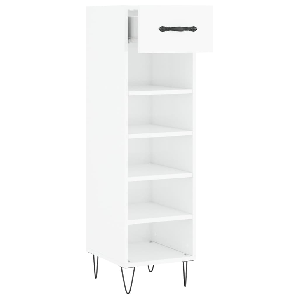 vidaXL Armoire à chaussure Blanc brillant 30x35x105 cm Bois ingénierie