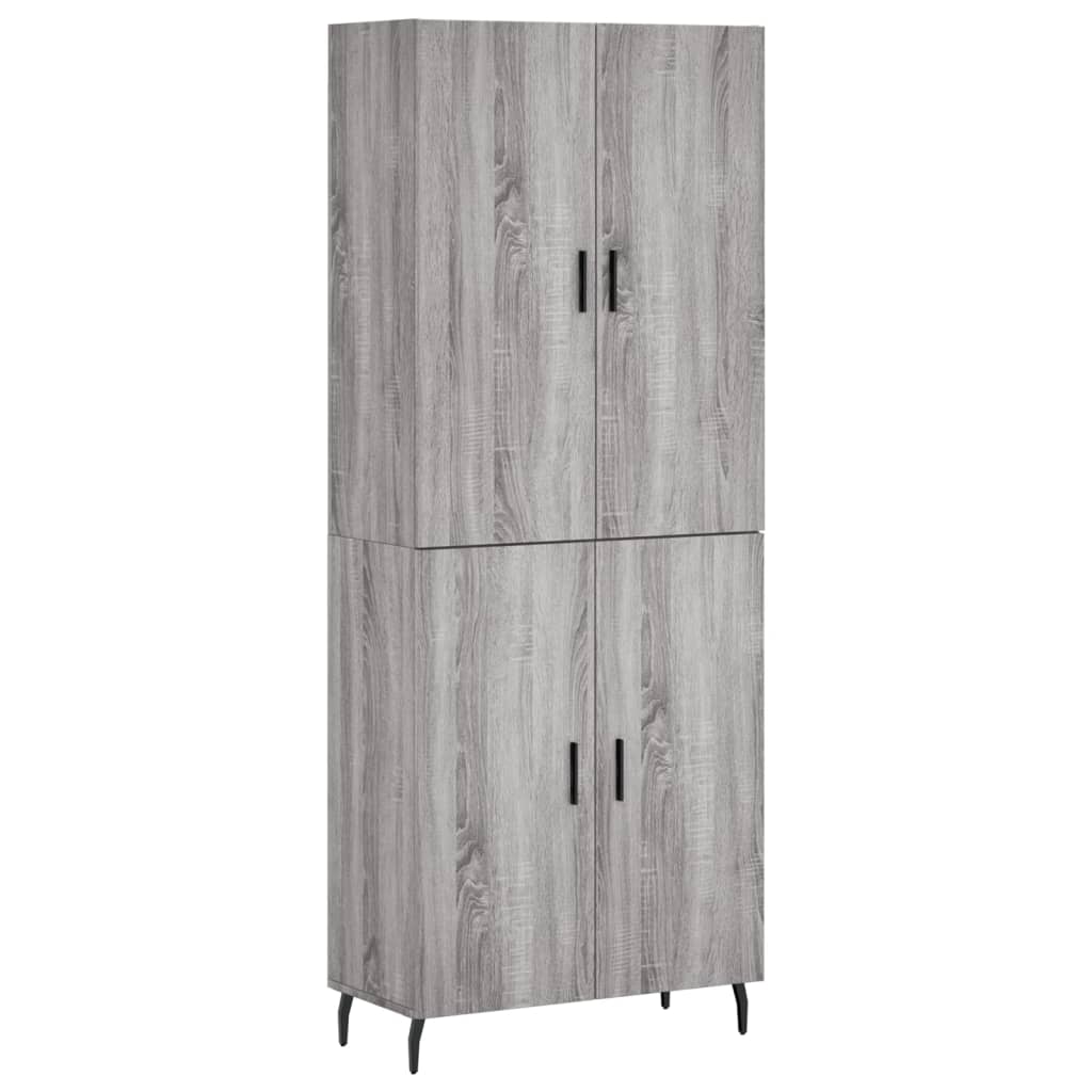 vidaXL Buffet haut Sonoma gris 69,5x34x180 cm Bois d'ingénierie