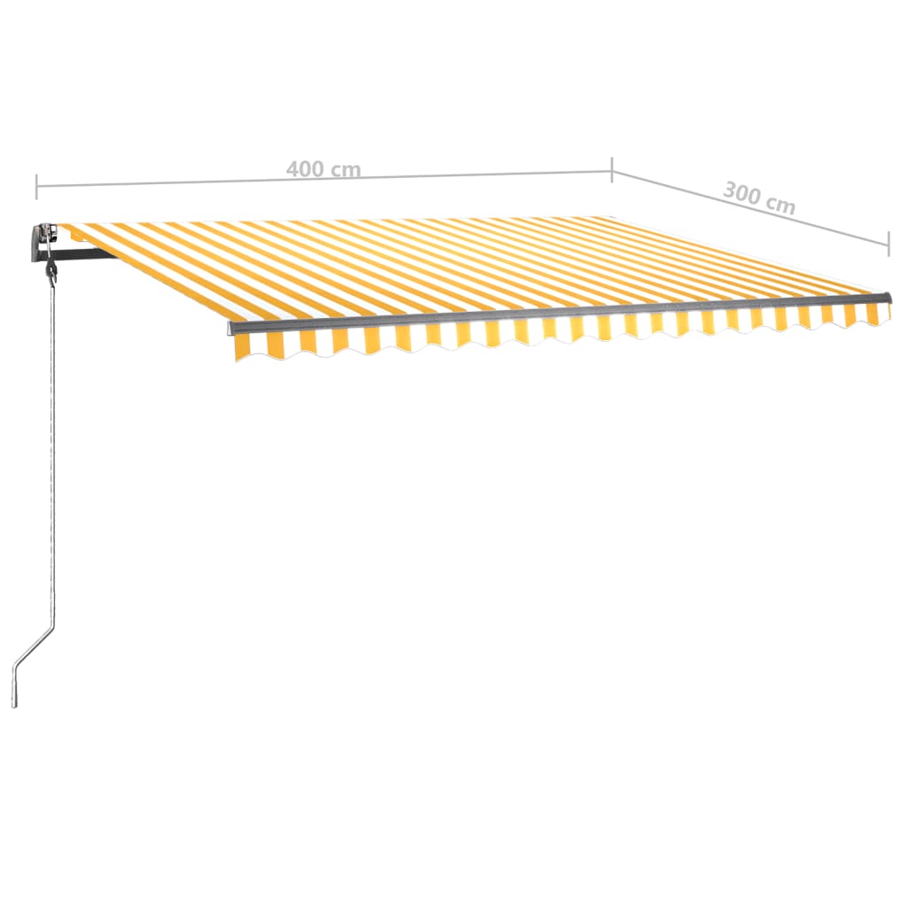 vidaXL Auvent manuel rétractable sur pied 400x300 cm Jaune et blanc