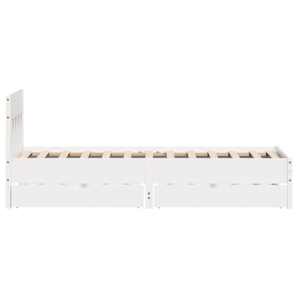 vidaXL Cadre de lit sans matelas blanc 100x200 cm bois de pin massif