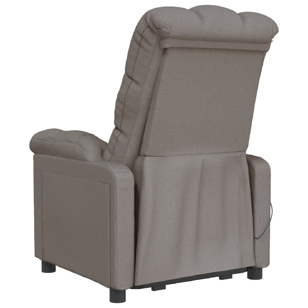 vidaXL Fauteuil de massage Taupe Tissu