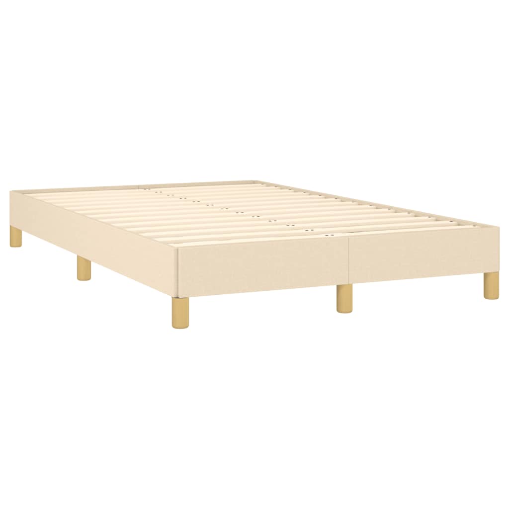 vidaXL Sommier à lattes de lit avec matelas crème 120x190 cm tissu