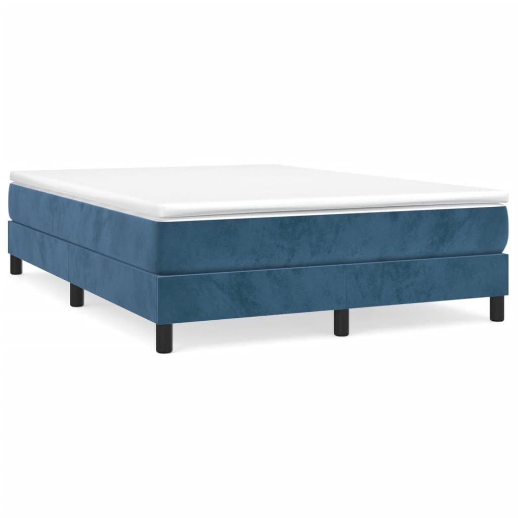 vidaXL Cadre de lit sans matelas bleu foncé 140x190 cm velours